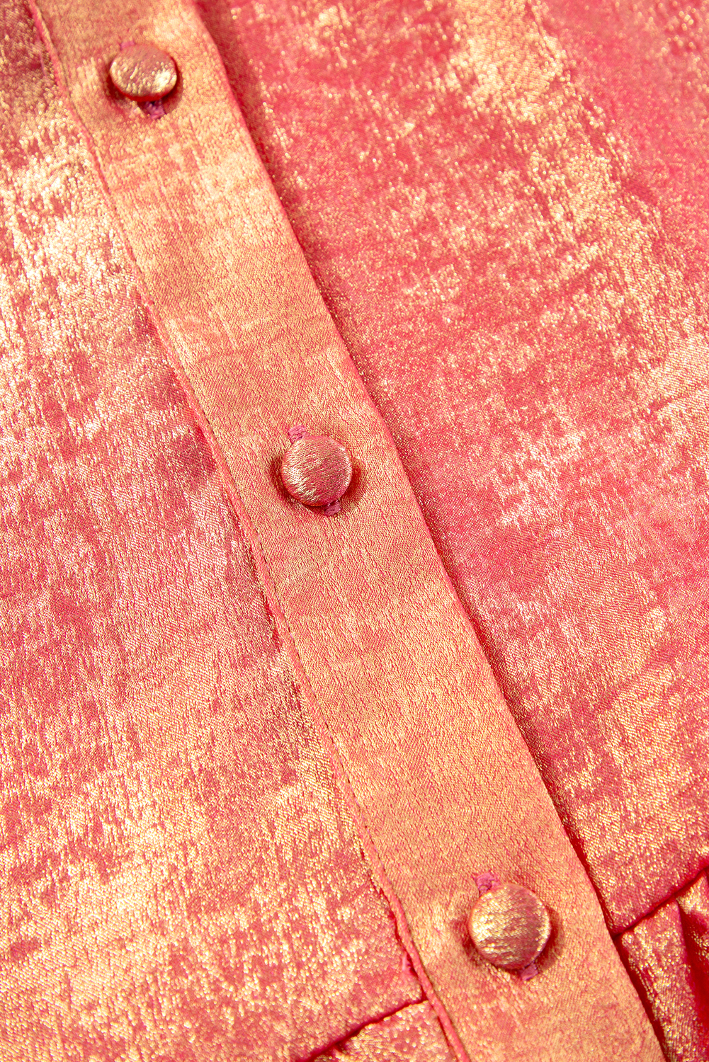 Plus Size Peach Blossom Metallic Balloon Sleeve Shirt  Mini Dress