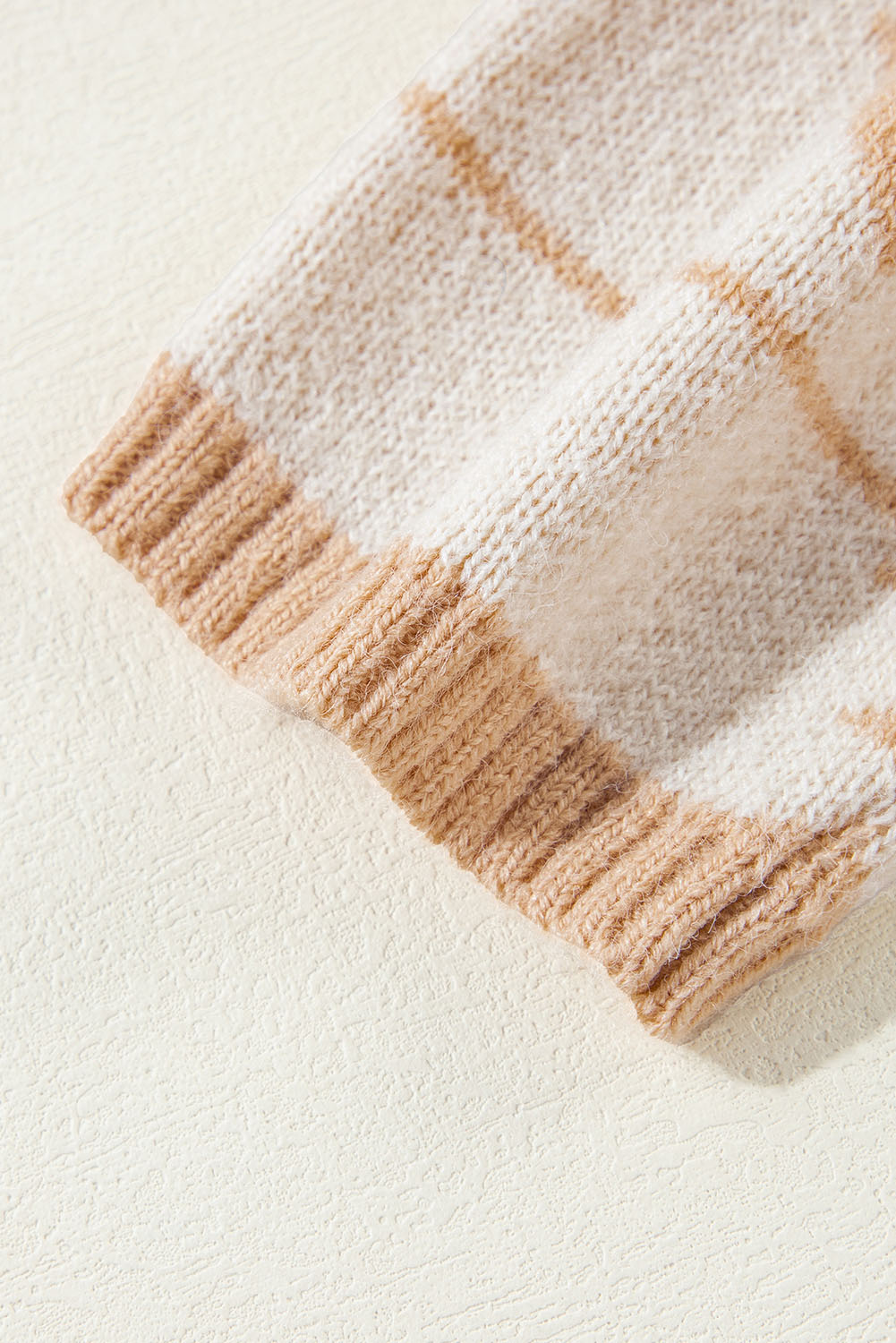 Plus Size Apricot  Western Aztec Print Loose Sweater