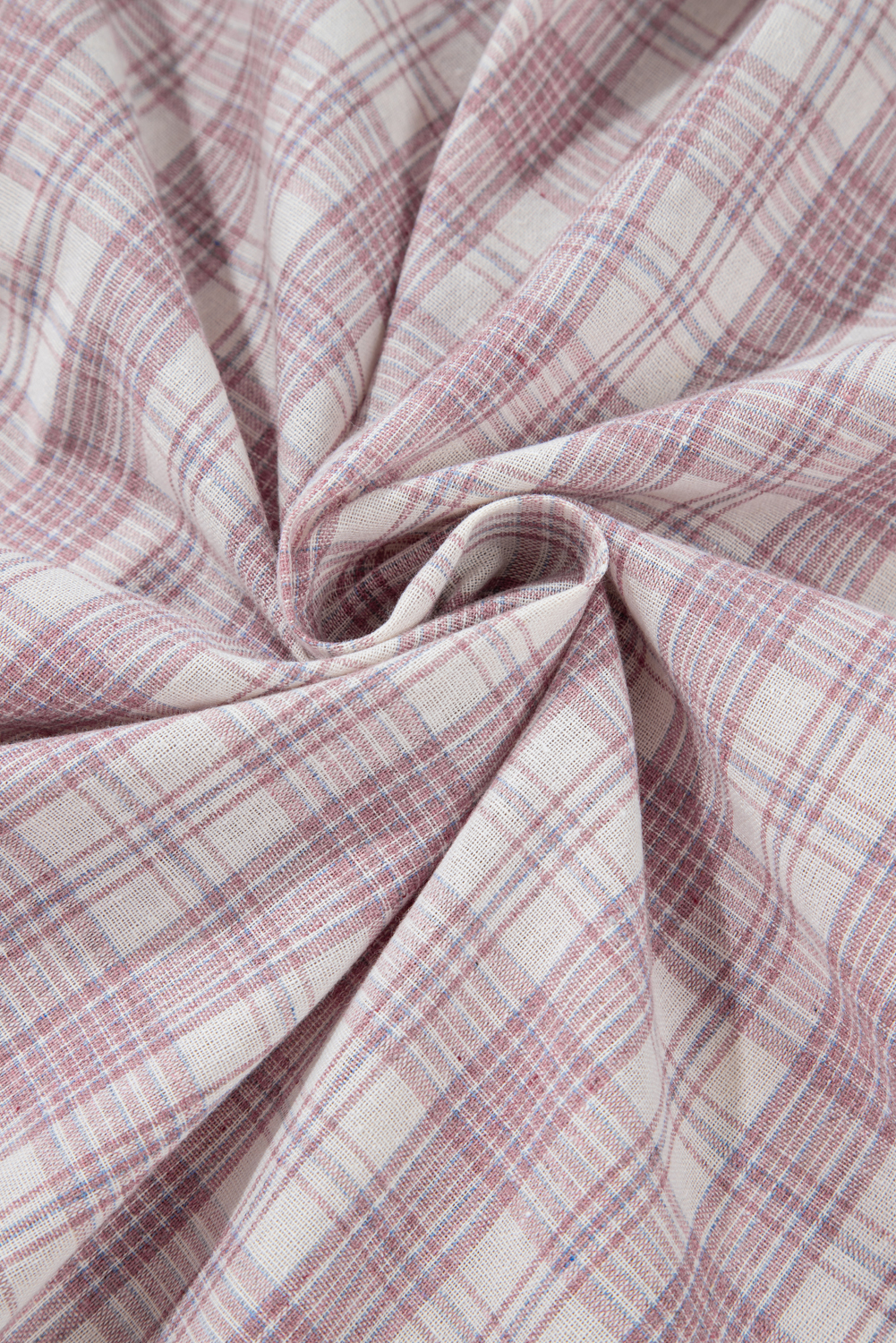 Plus Size Bonbon Plaid Print Drawstring Hooded Button-up  Shirt