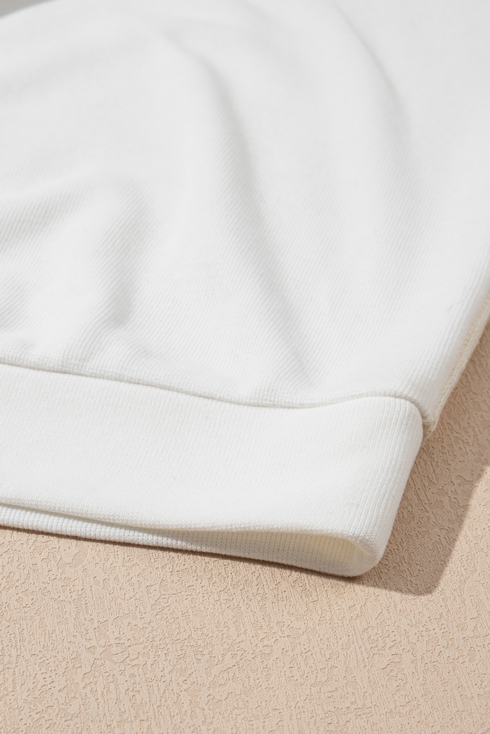 Plus Size Beige Textured Patchwork Exposed Seam  Hoodie