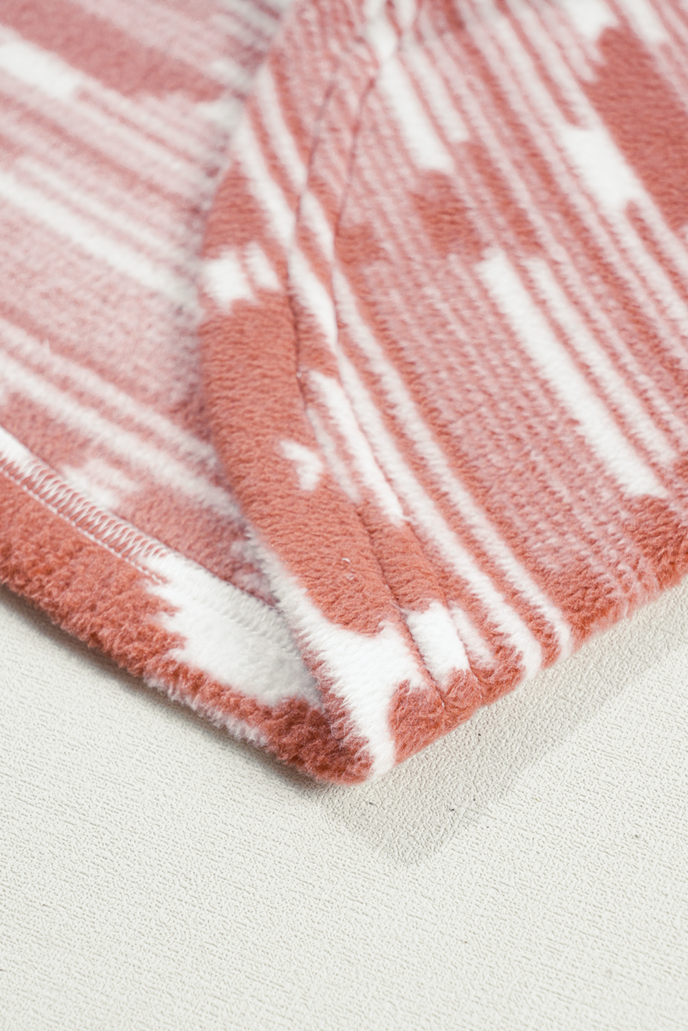 Plus Size Pink  Aztec Print Chest Pocket Shacket