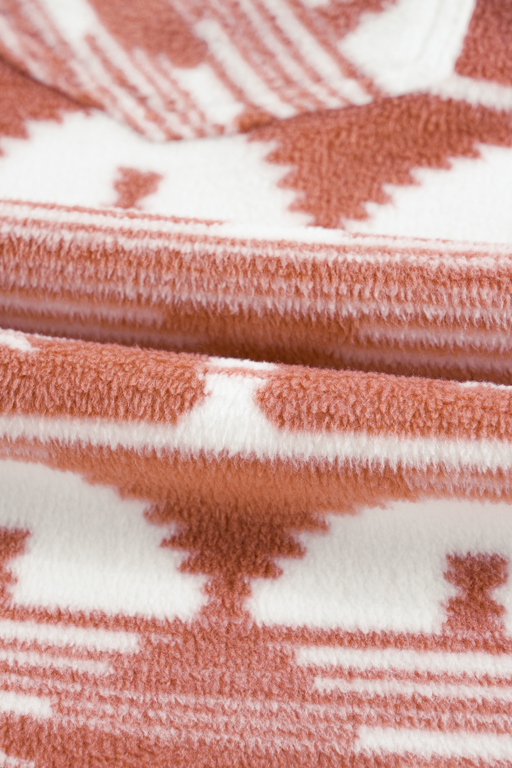 Plus Size Pink  Aztec Print Chest Pocket Shacket