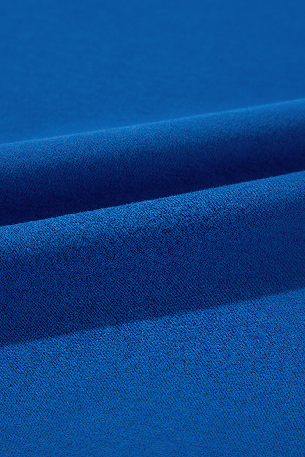 Plus Size Sky Blue Color Block Edge Balloon Sleeve  Sweatshirt