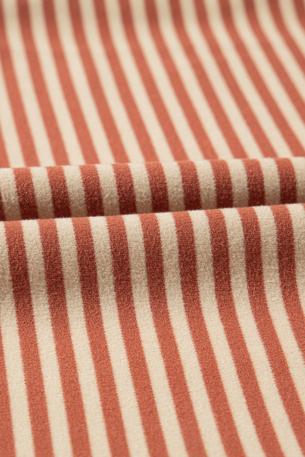 Plus Size Red Stripe Textured Patched Drop Shoulder Buttoned  Sweatshirt