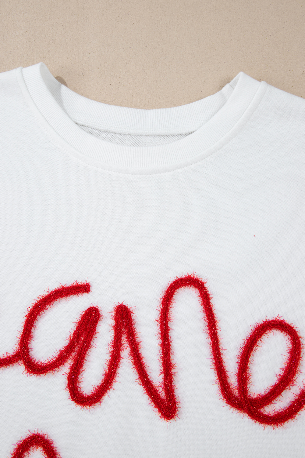 Plus Size White  Game Day Tinsel Rugby Football Season Sweatshirt