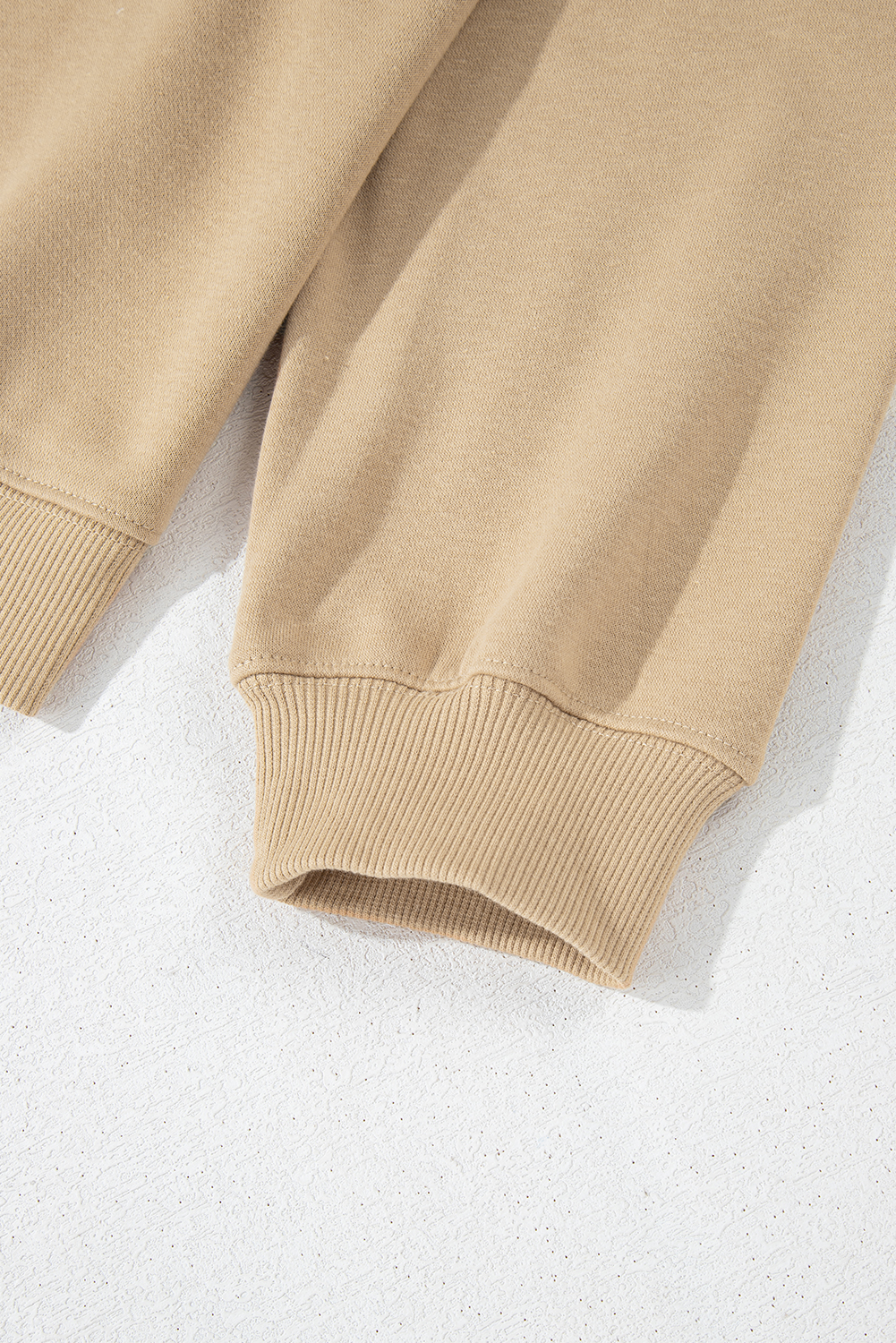 Plus Size Apricot Solid Crew Neck Drop Shoulder  Sweatshirt