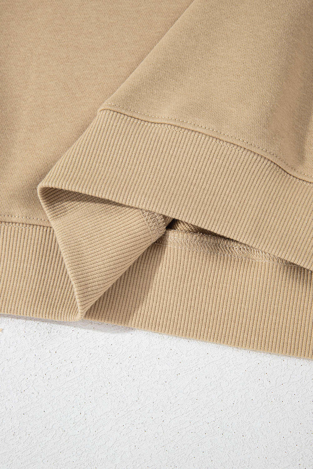 Plus Size Apricot Solid Crew Neck Drop Shoulder  Sweatshirt