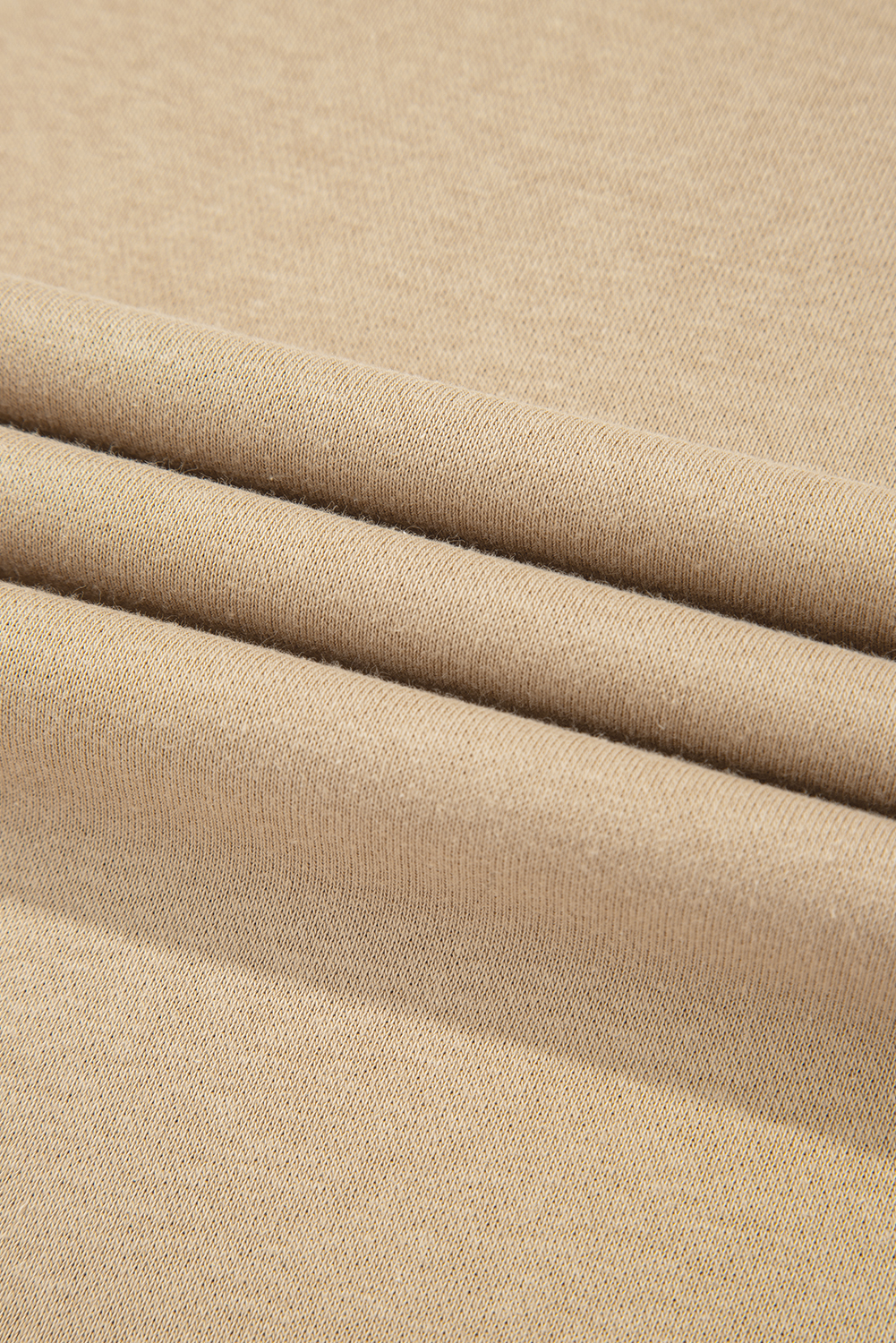 Plus Size Apricot Solid Crew Neck Drop Shoulder  Sweatshirt