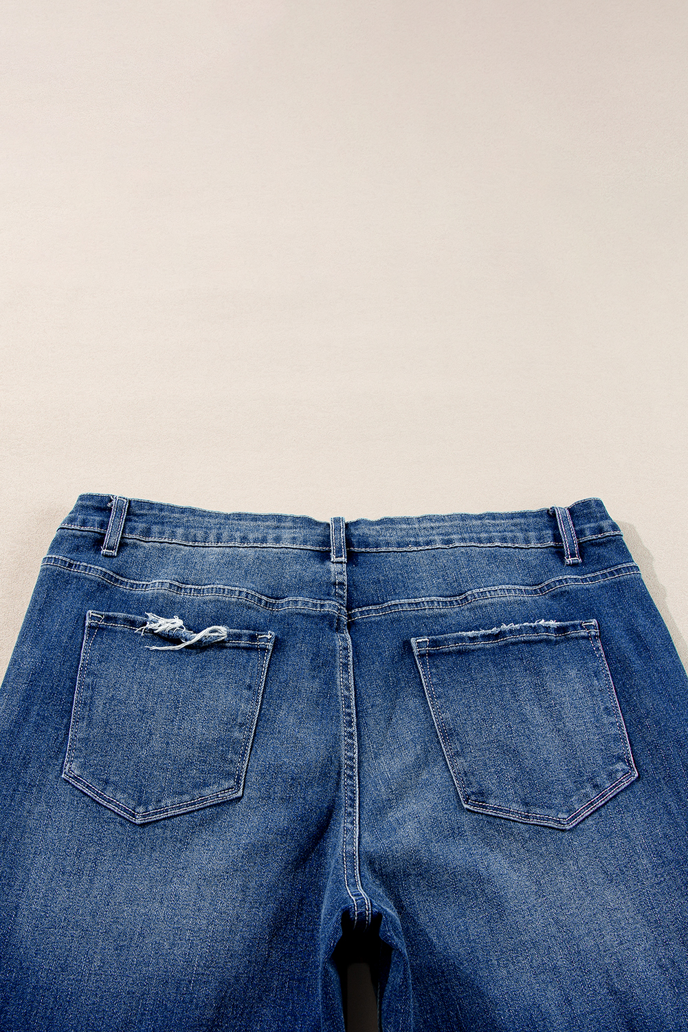 Plus Size Dirty blue  High Waist Side Slits Flare Jeans