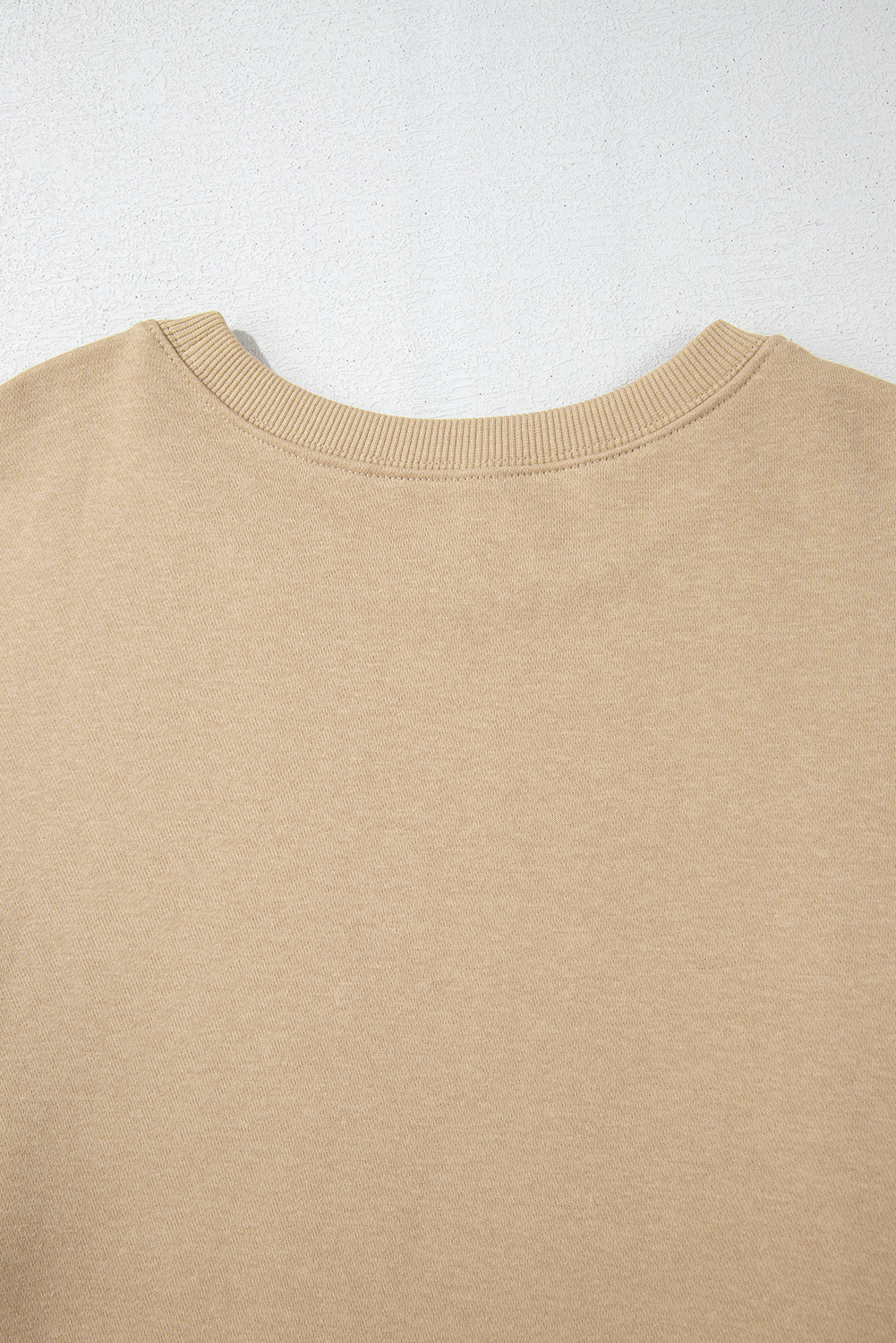 Plus Size Apricot Solid Crew Neck Drop Shoulder  Sweatshirt