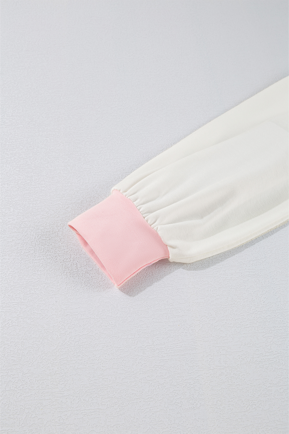 Plus Size Bonbon Color Block Chest Pockets Half Button  Sweatshirt