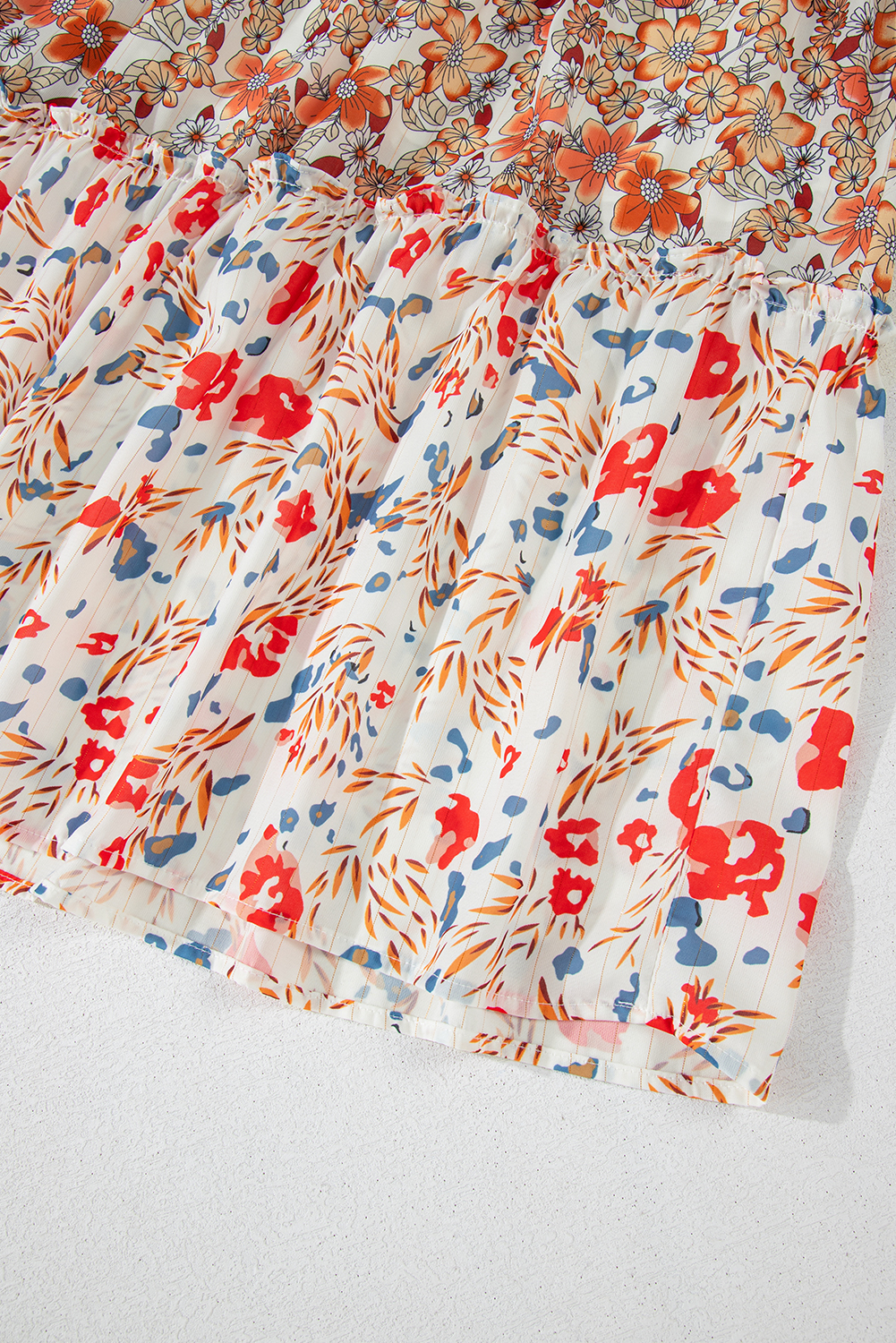 Plus Size Khaki  Floral Tiered Ruffle Maxi Dress