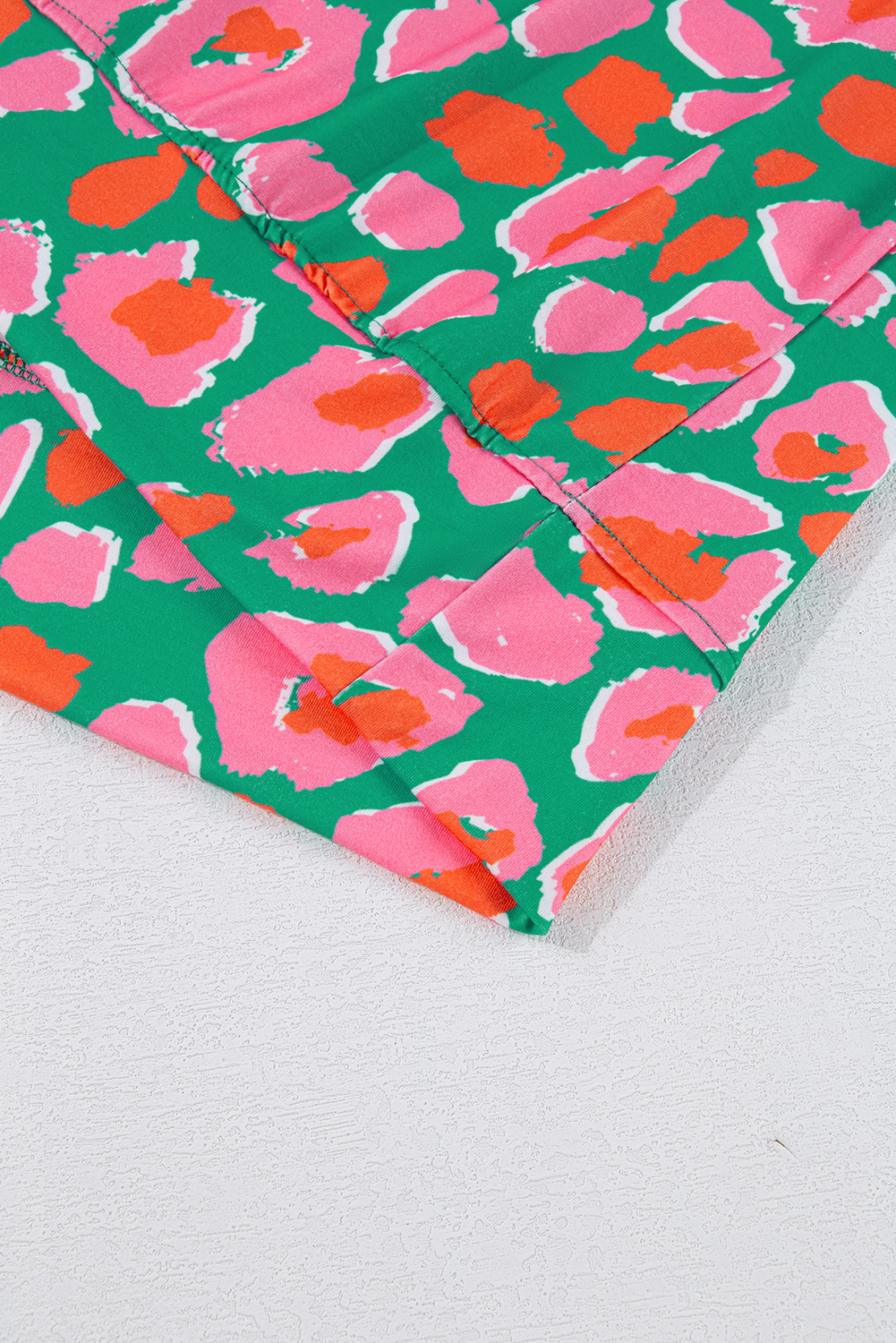 Plus Size Green  Printed Long Sleeve and Pants Lounge Set