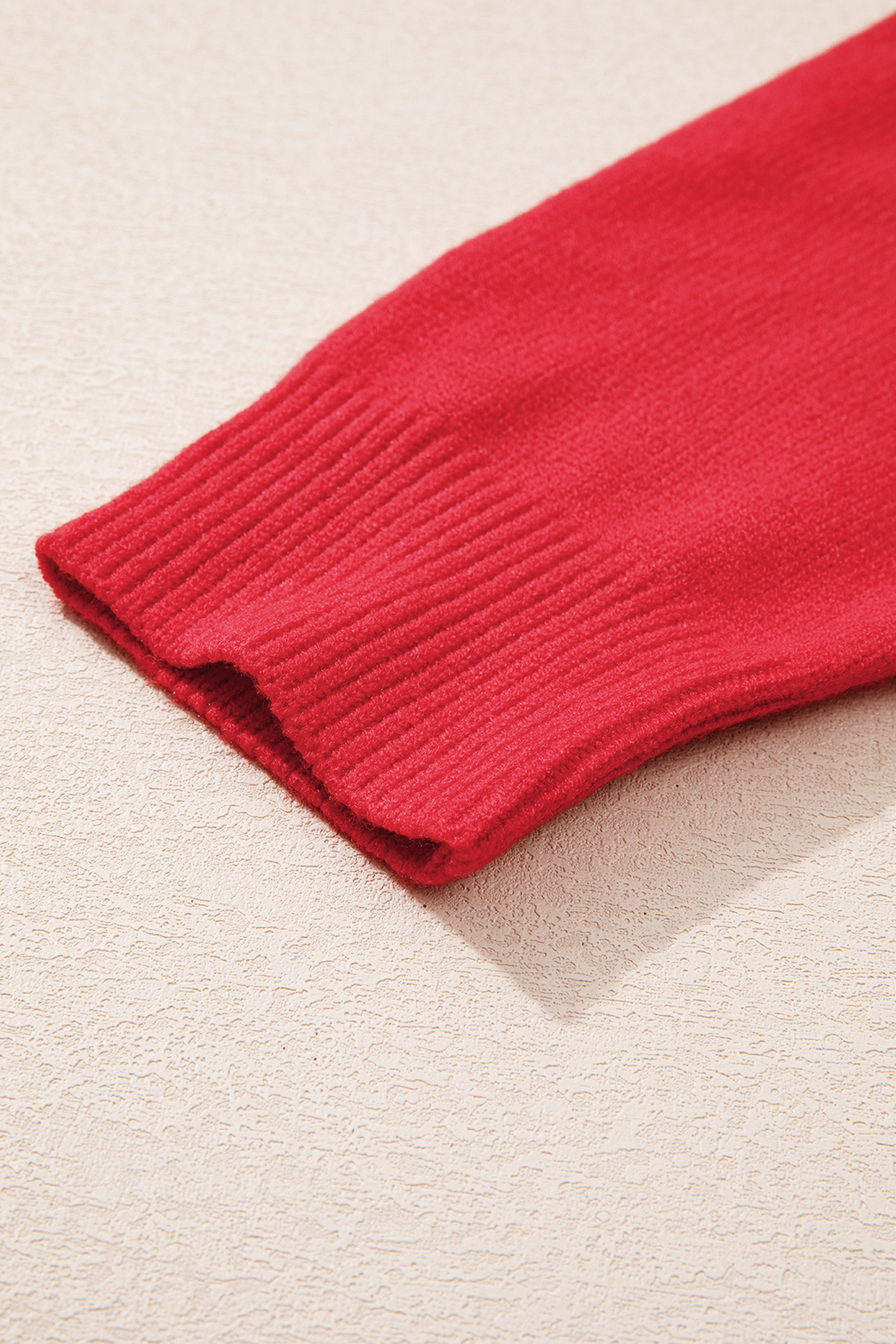 Plus Size Fiery Red Tinsel merry Pattern Drop Shoulder  Sweater