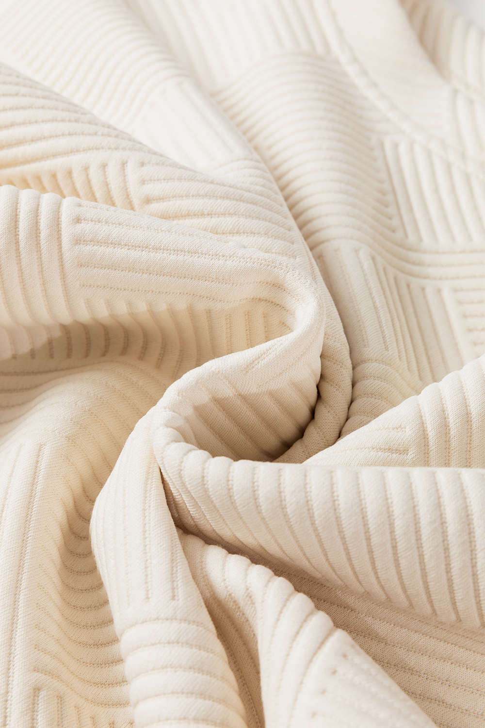 Plus Size White Floral Patchwork Sleeve Textured  Pullover Top