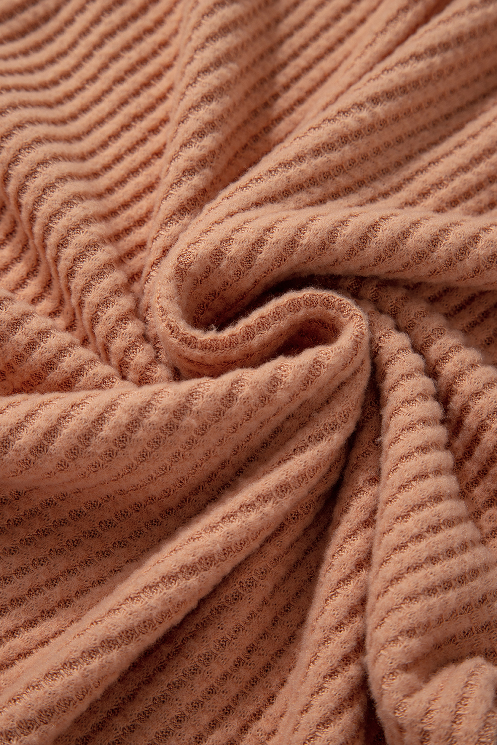 Plus Size Khaki Aztec Patchwork Waffle Knit  Hoodie