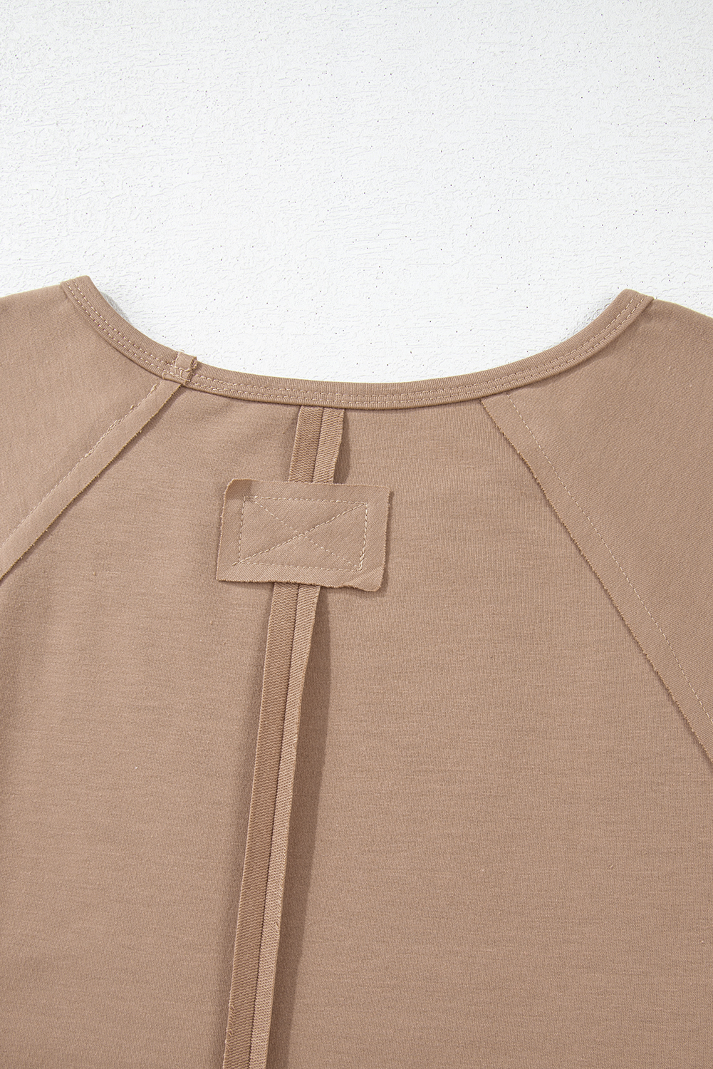 Plus Size Light French Beige  Flower Striped Patchwork Puff Sleeve Loose Sweatshirt