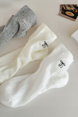 White Bow Knot Ankle Socks