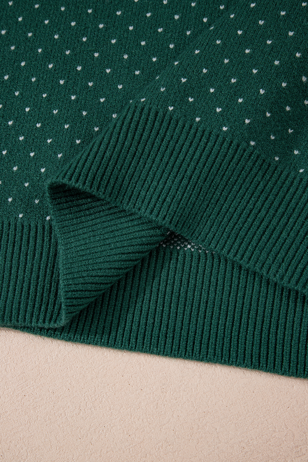Plus Size Green Christmas Snowflake Pattern Drop Shoulder  Sweater
