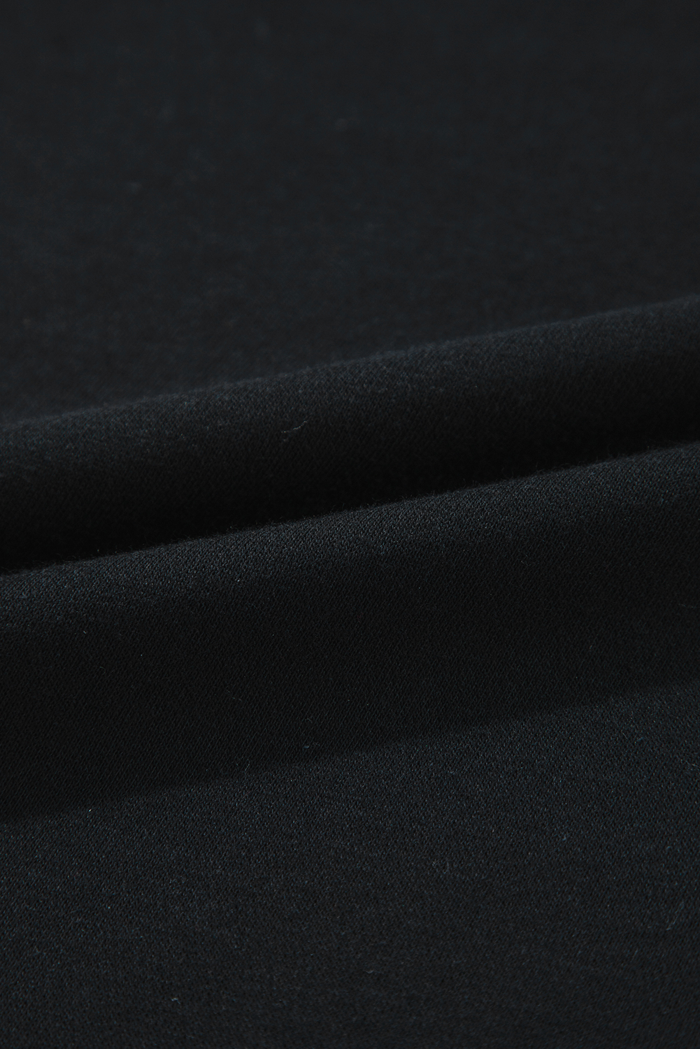 Plus Size Black Solid Crew Neck Drop Shoulder  Sweatshirt