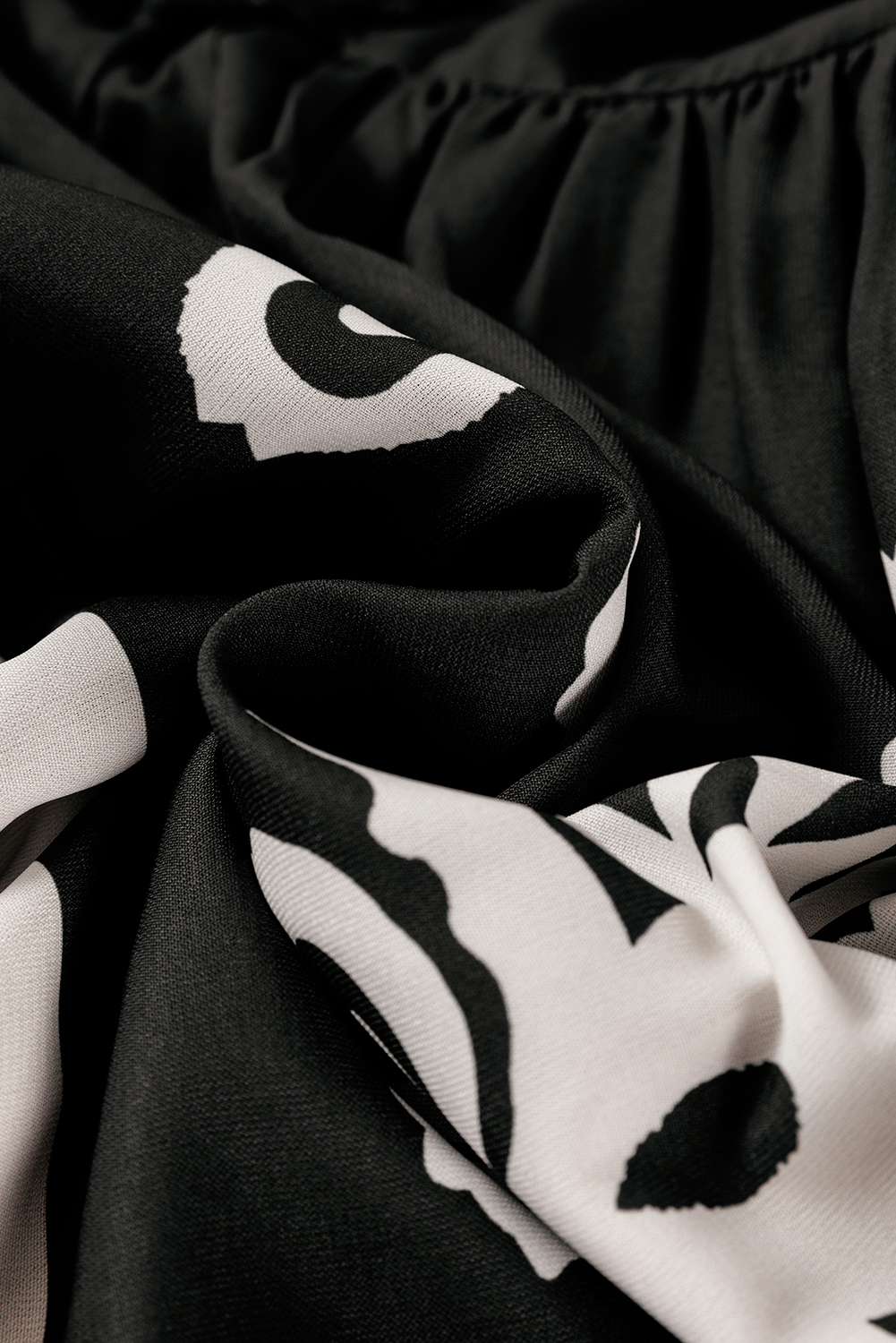 Plus Size Black  Western Floral Print Fringed V Neck Dress