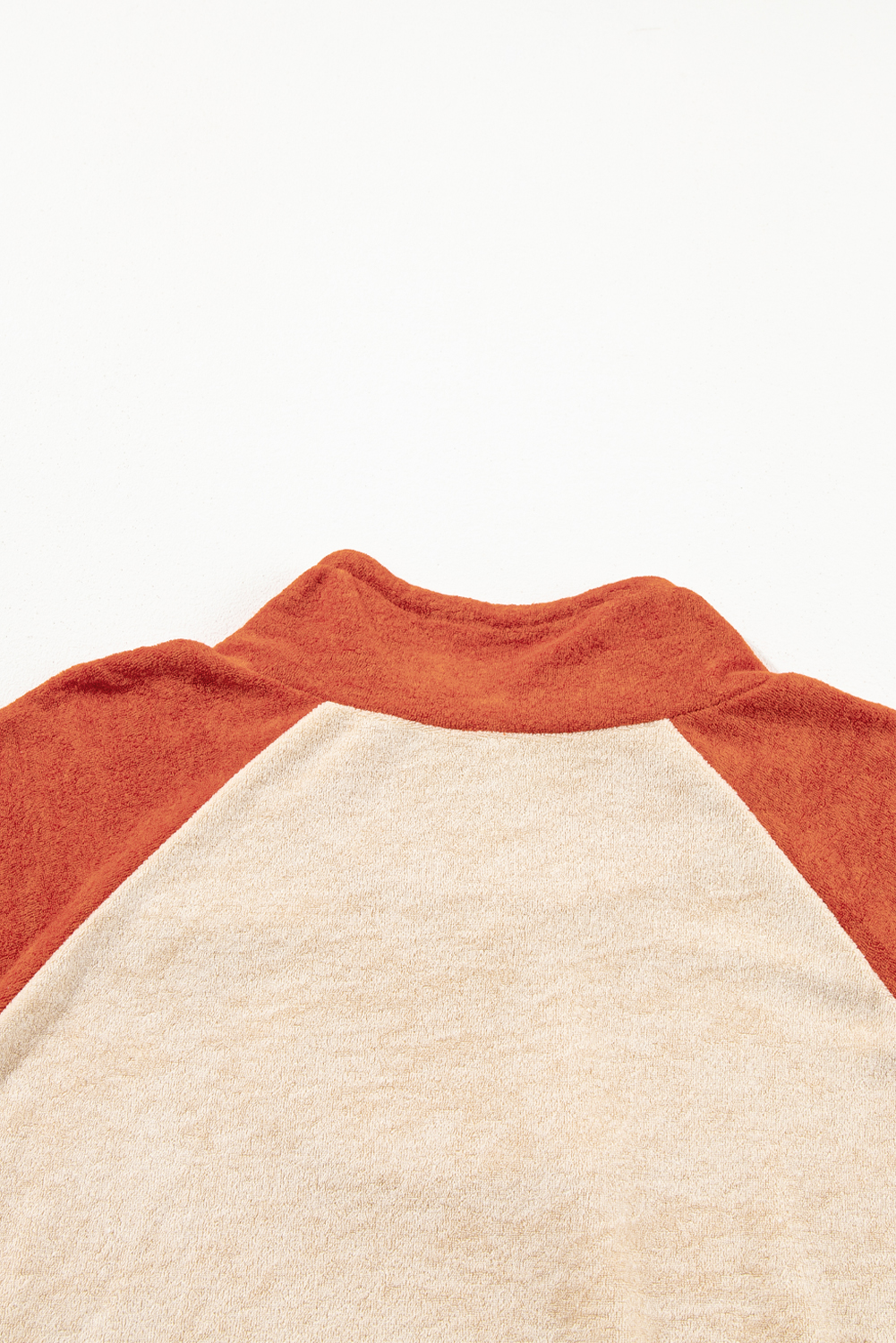 Plus Size Orange  Colorblock Raglan Hoodie with Pockets