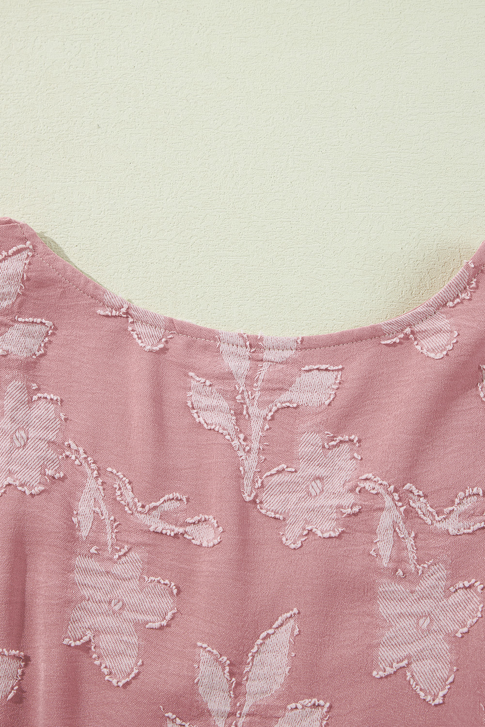 Plus Size Peach Blossom Floral Surplice V Neck Tiered Ruffled  Dress