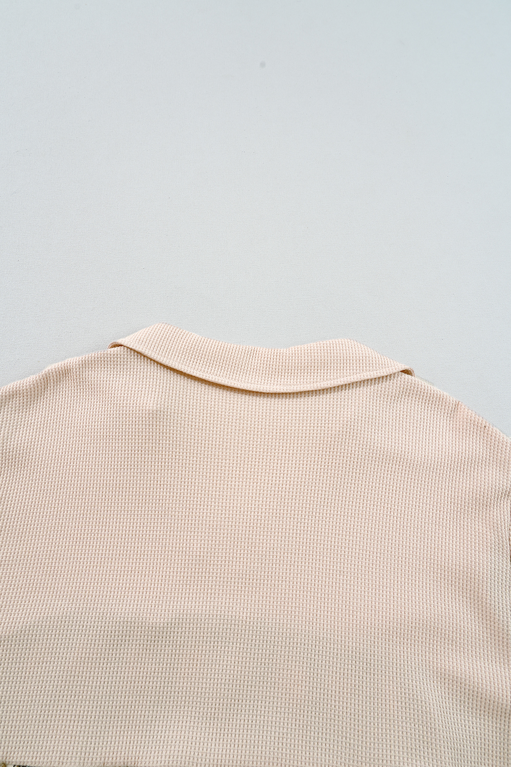 Plus Size Black Plaid Waffle Knit Patchwork Collared V Neck  Mini Dress