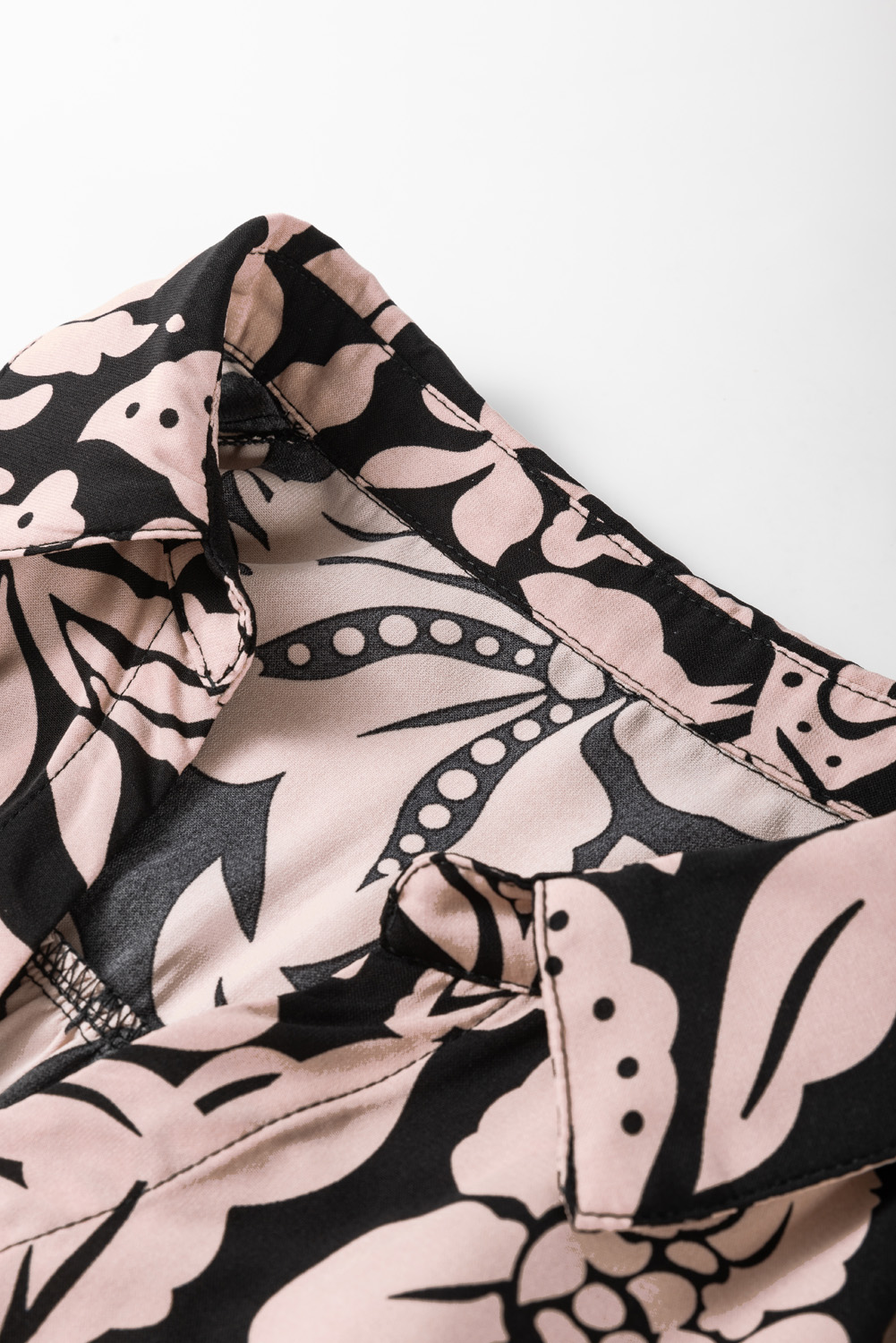 Plus Size Black  Floral Printed Puff Sleeve Collared Maxi Dress