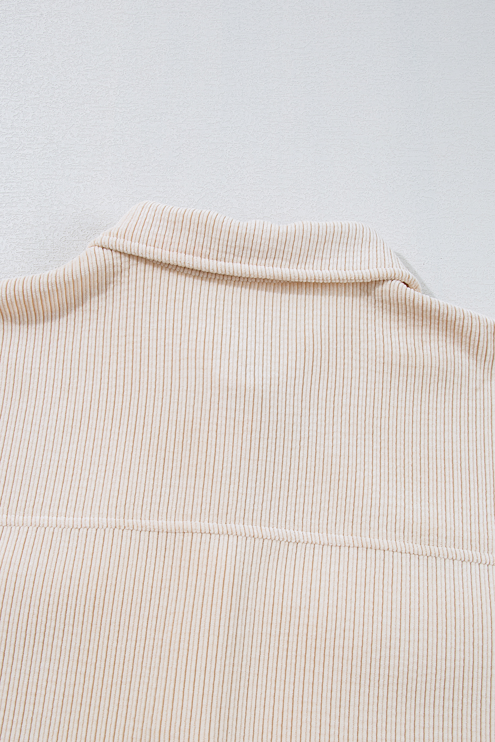 Plus Size Oatmeal Textured Flap Pockets Buttoned  Shacket