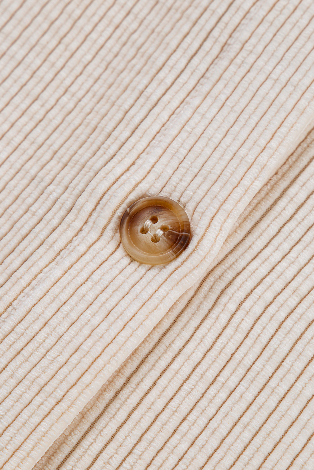 Plus Size Oatmeal Textured Flap Pockets Buttoned  Shacket