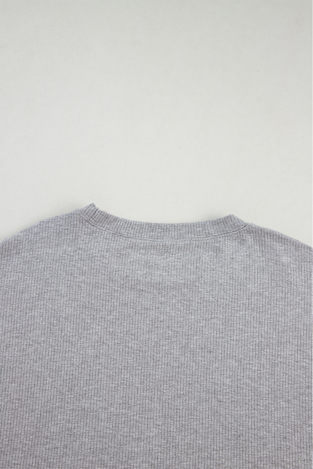 Light Grey Solid Color Loose Tunic Top and Slim Shorts Set