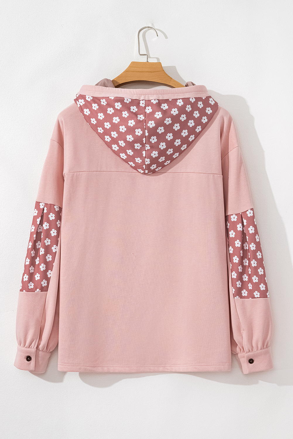 Plus Size Delicacy Star Patch Graphic Floral Color Block Drawstring  Hoodie