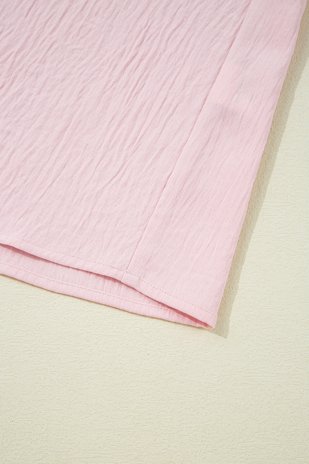 Plus Size Pink Contrast Floral Patchwork Long Sleeve  Blouse