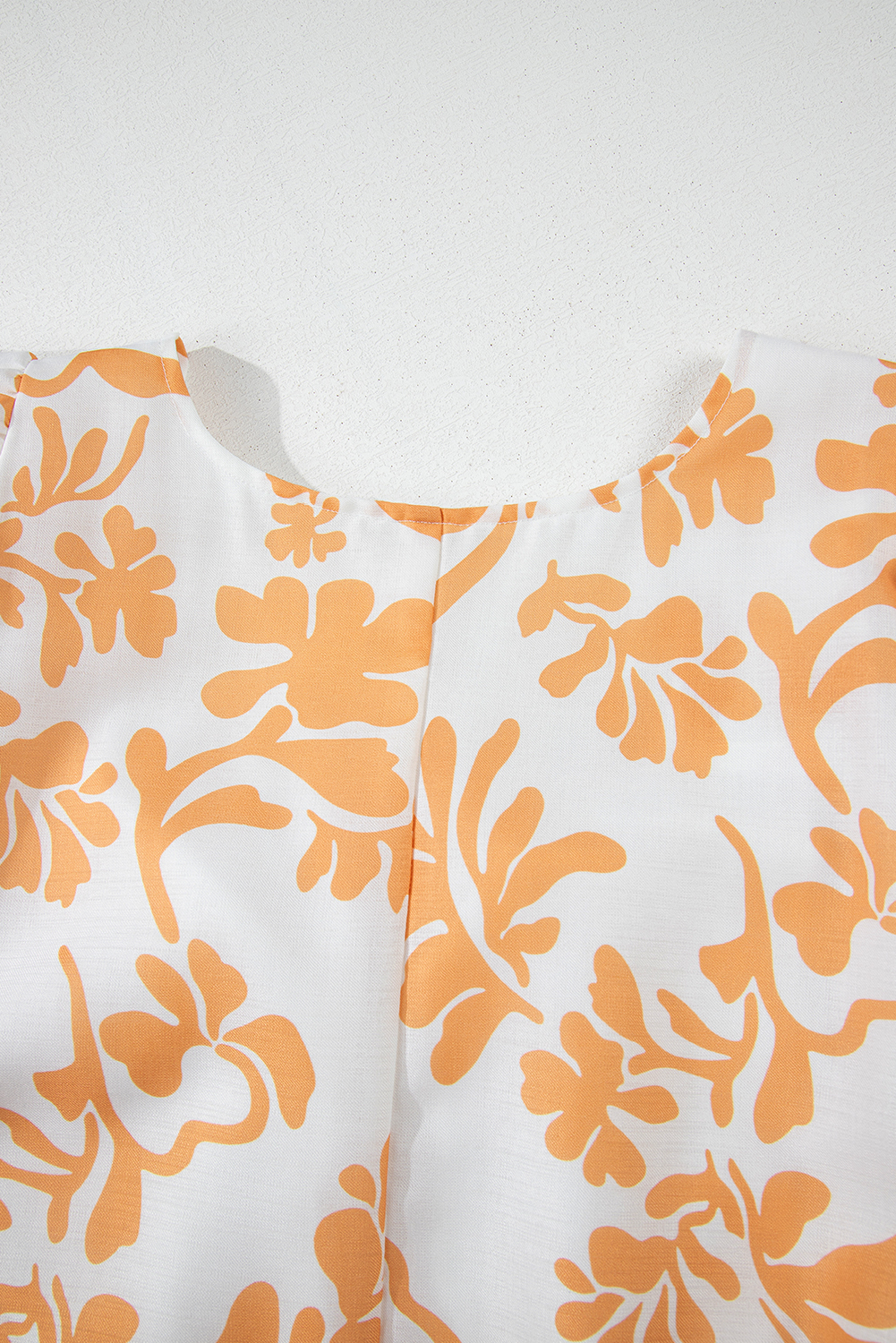 Plus Size Apricot Floral Print Puff Short Sleeve Resort  Maxi Dress