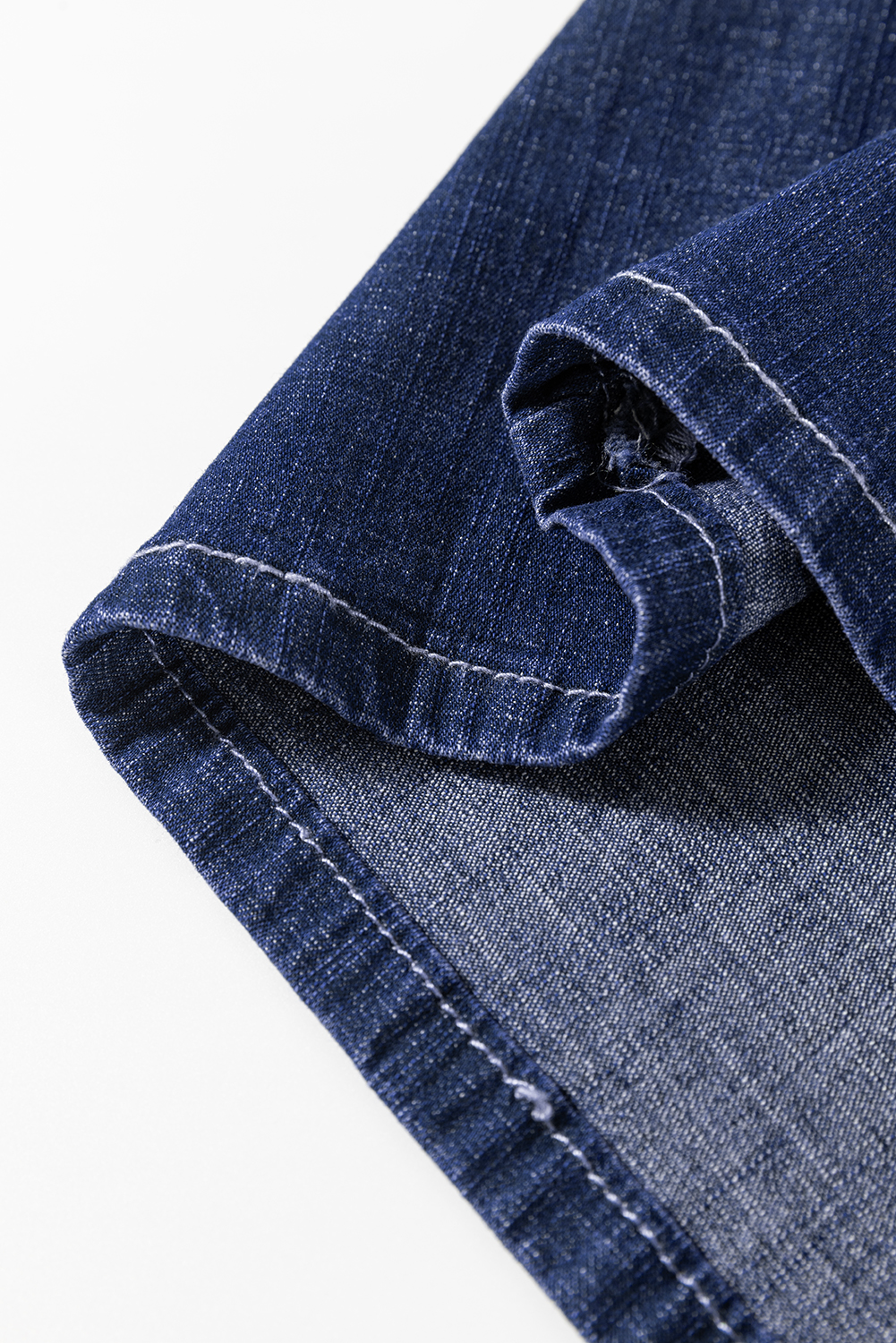 Plus Size Real Teal  Drawstring High Waist Wide Leg Casual Jeans