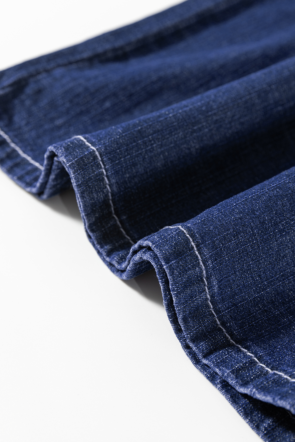 Plus Size Real Teal  Drawstring High Waist Wide Leg Casual Jeans