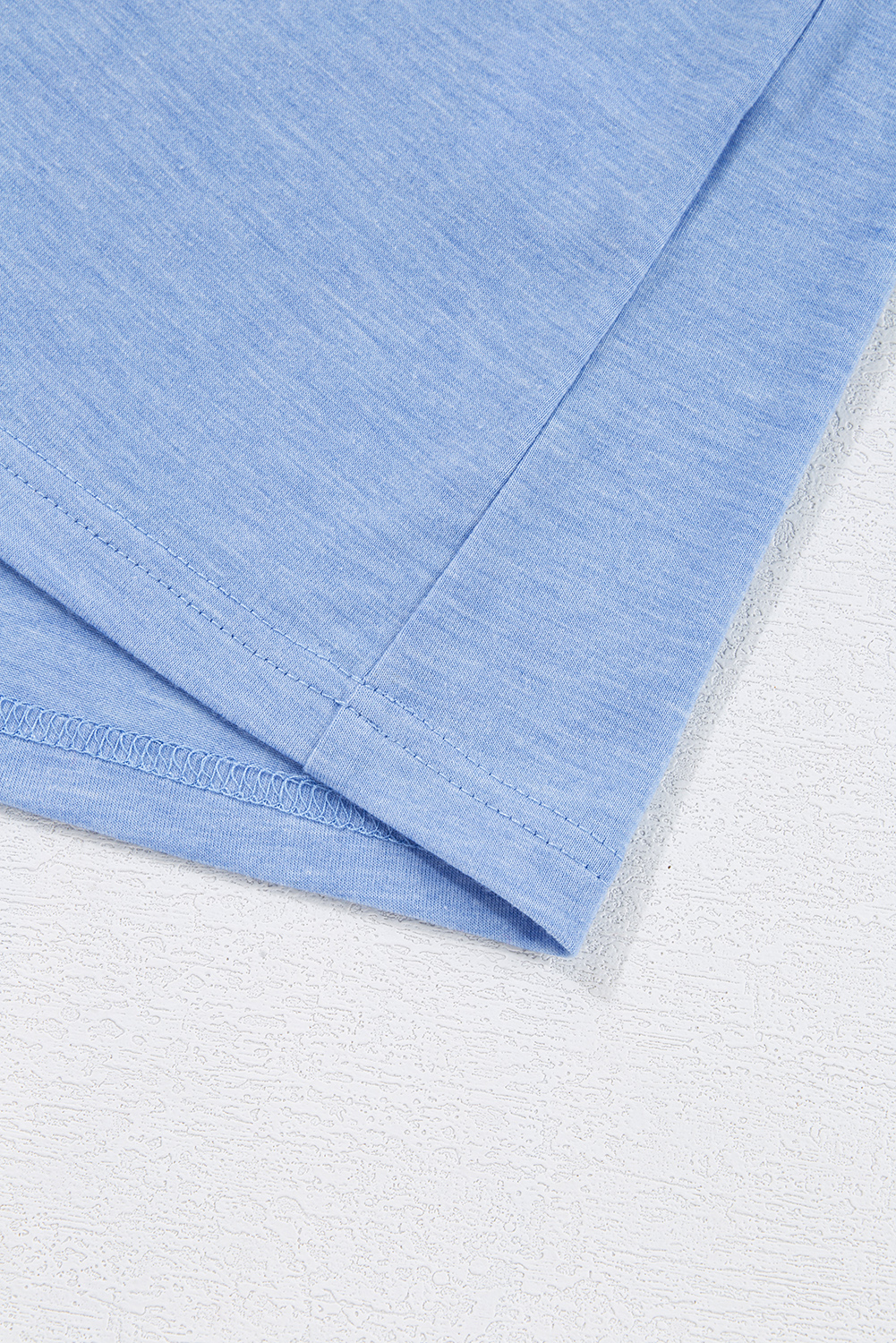 Plus Size Sky Blue Leopard Print Patch Colorblock  T Shirt