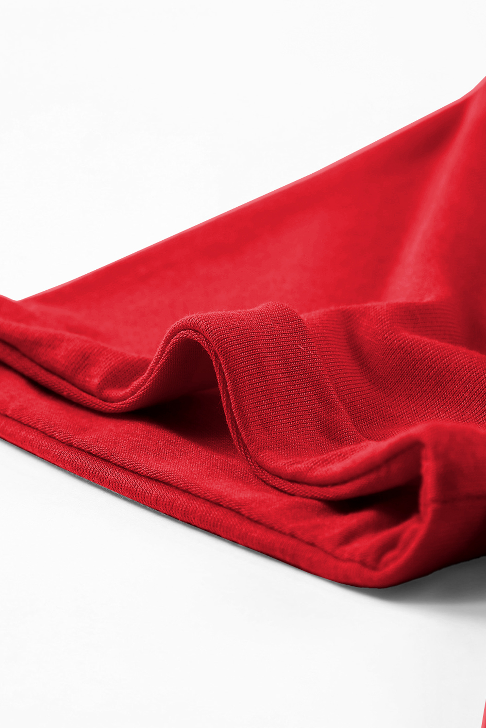 Dearlove Red Casual Plain Crew Neck Tee