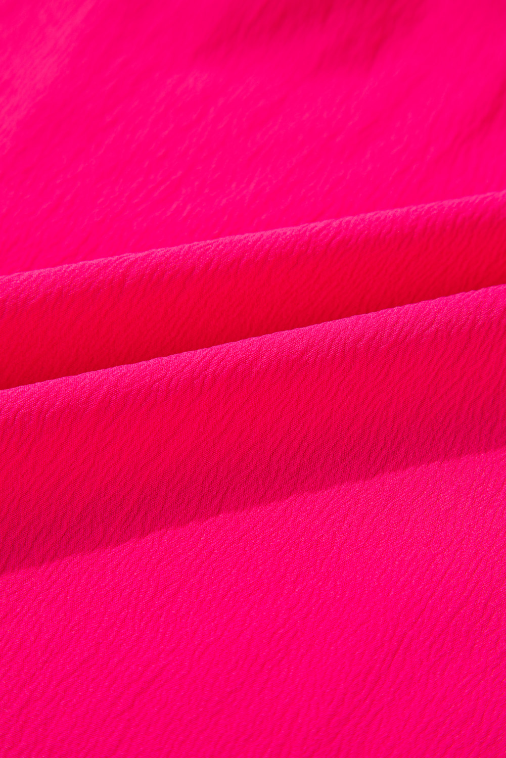 Plus Size Strawberry Pink Floral Embroidered Flutter Sleeve Pleated O Neck  Blouse