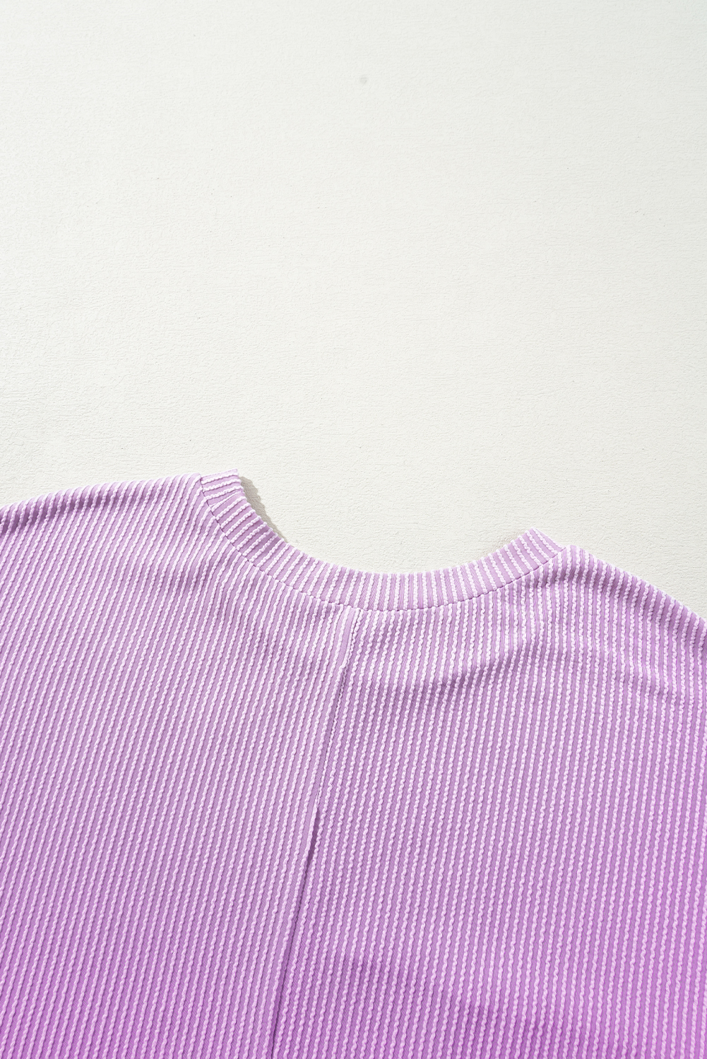 Plus Size Rose Red Leopard Colorblock Patchwork Corded Knit  T Shirt