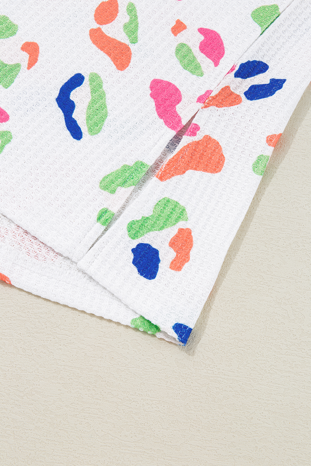 Plus Size White Multicolor Leopard Print Textured  T Shirt