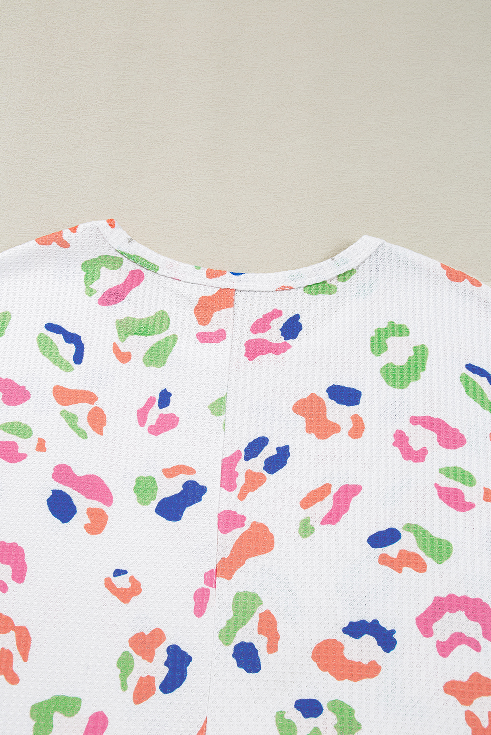 Plus Size White Multicolor Leopard Print Textured  T Shirt