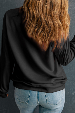 Plus Black Mardi Gras Sequined Clown Hat Pattern Sweatshirt