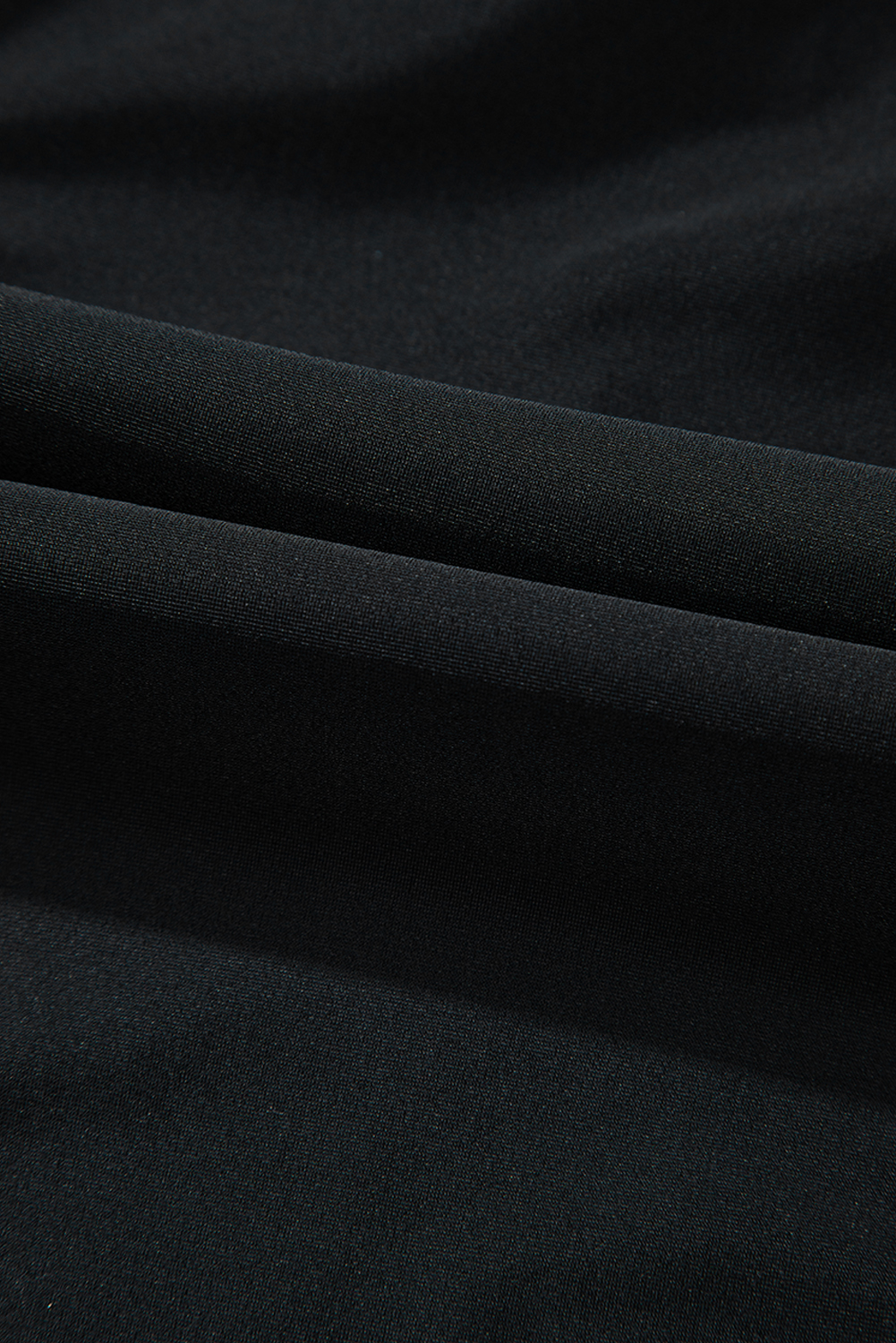 Plus Size Black Solid Color U Neck Padded  One Piece Swimsuit