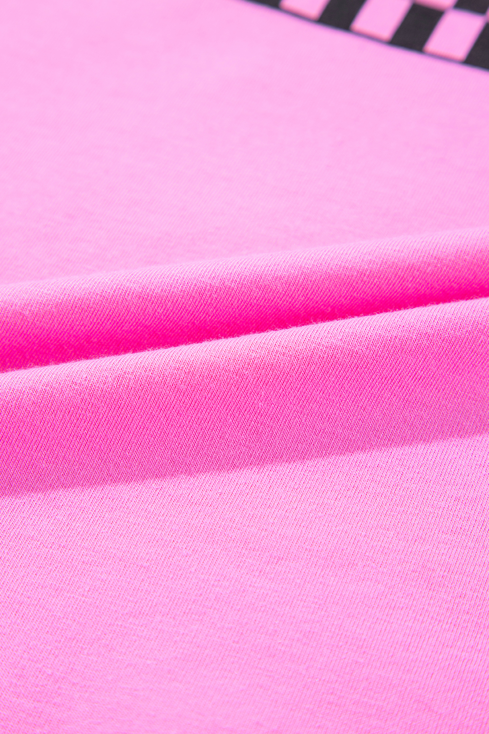 Plus Size Bright Pink Checker MAMA Letter Printed Graphic  T Shirt