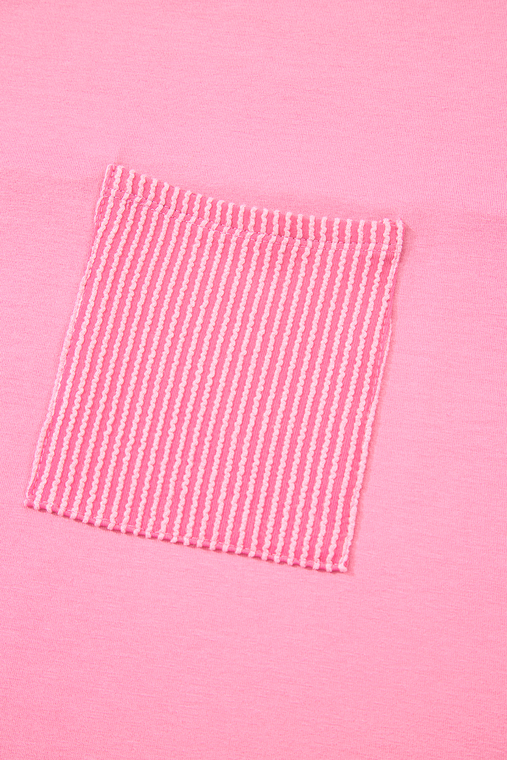 Plus Size Bonbon Corded Patchwork Pocketed  T Shirt