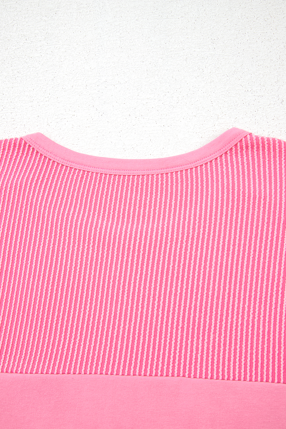 Plus Size Bonbon Corded Patchwork Pocketed  T Shirt