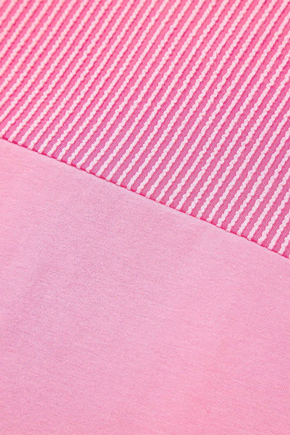 Plus Size Bonbon Corded Patchwork Pocketed  T Shirt