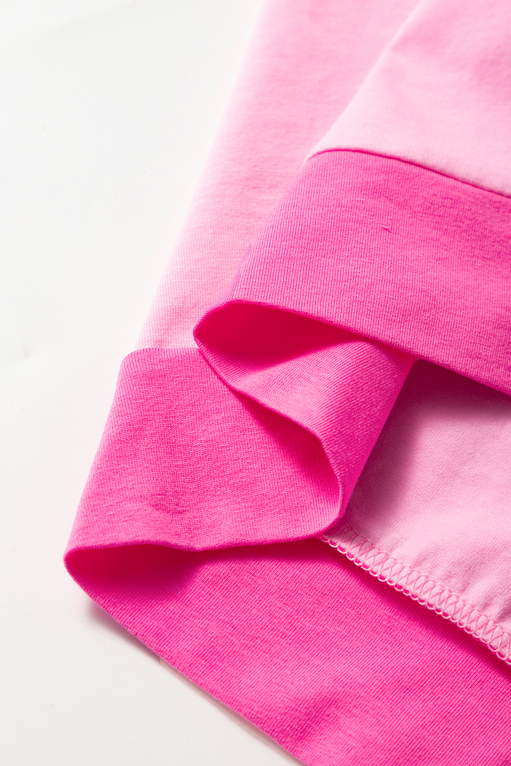 Plus Size Bright Pink Colorblock Patchwork Short Sleeve Buttons  Henley Top